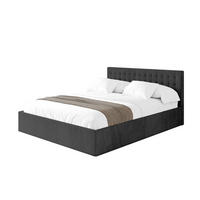 POLSTERBETT mit Bettkasten und Lattenrost, Boxbett ohne Matratze - PARI 180x200 Schwarz - Schwarz, Holzwerkstoff/Textil (180/200cm) - ALTDECOR