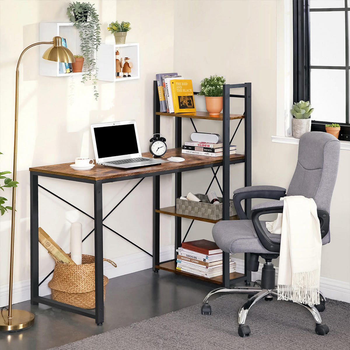 SCHREIBTISCH COMPUTERTISCH - Braun, Holzwerkstoff (120/60/120cm) - Hansiro