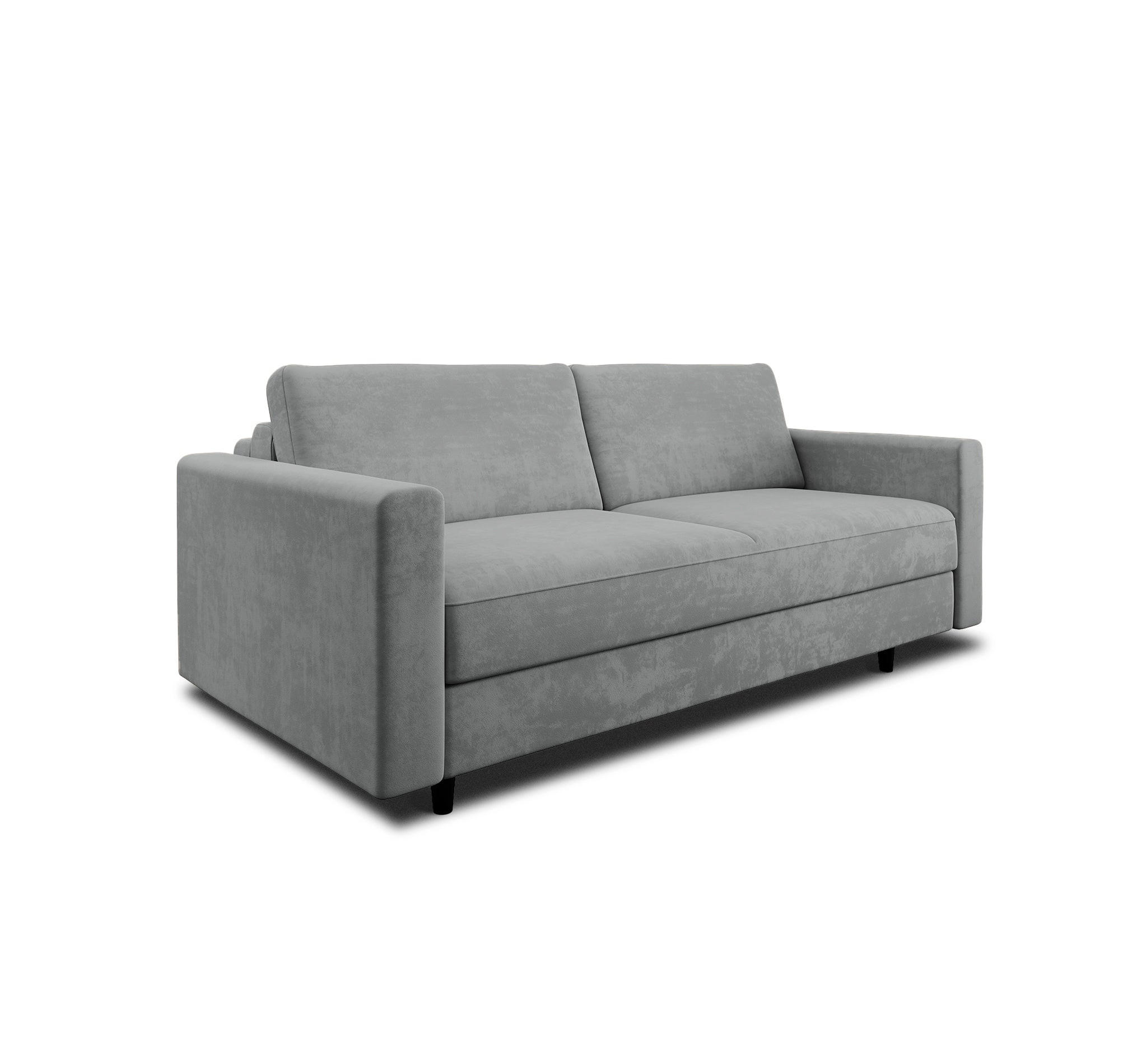 SCHLAFSOFA GERADE Samt Betongrau 200cm - Grau, Textil (200/87/100cm) - Sia Home