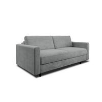 SCHLAFSOFA GERADE Samt Betongrau 200cm - Grau, Textil (200/87/100cm) - Sia Home