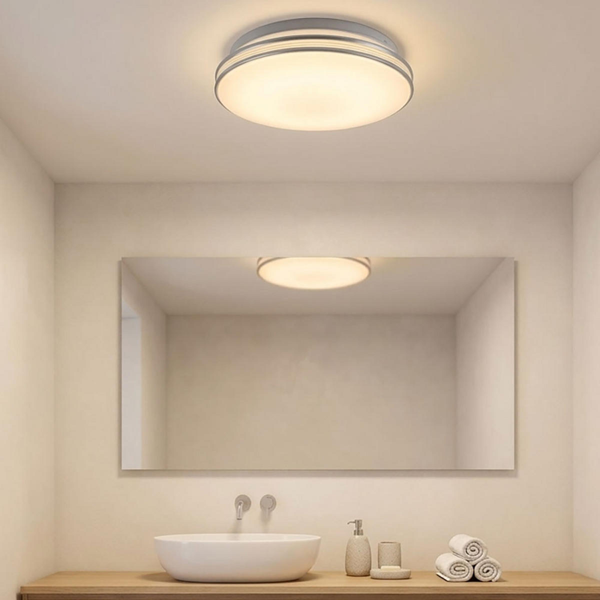 LED DECKENLEUCHTE Weiß Rund - Weiß, Metall (29.3/29.3/8.5cm) - Esto