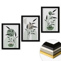 WANDBILDER 3er-Set - 20x30 cm Schwarzer Rahmen - Boho-Pflanzenkompositionen - Schwarz, Kunststoff (20/30cm) - ArtPrintCave