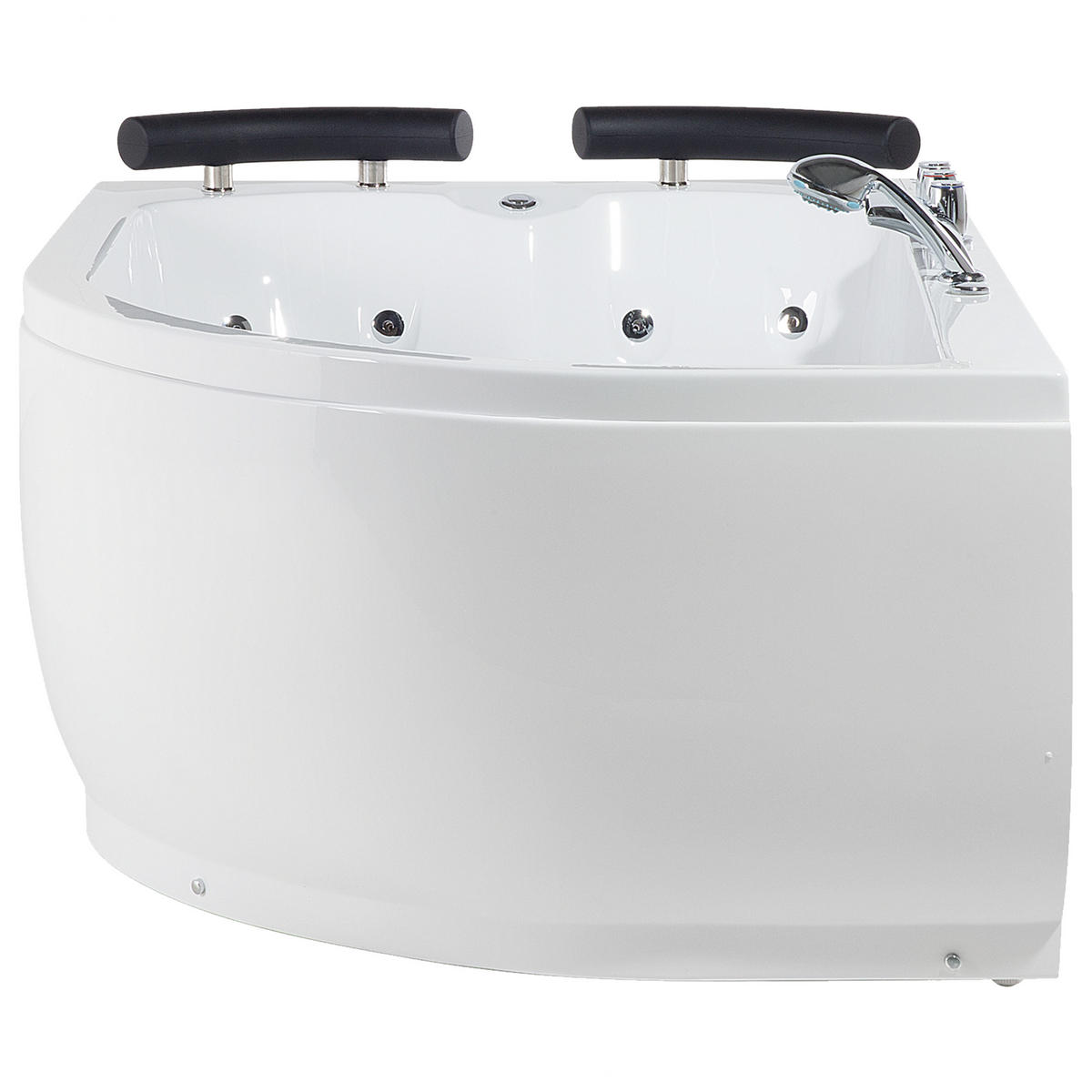 WHIRLPOOL BADEWANNE mit LED 113x160x63 cm weiß Paradiso - Weiß, Kunststoff (113/63/160cm) - Beliani