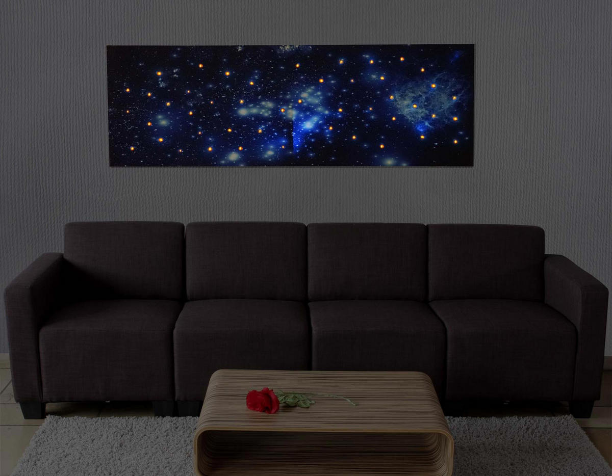 LED-BILD MIT TIMER EIFFELTURM Mehrfarbig - Multicolor, Holz (40/120cm) - Jamb