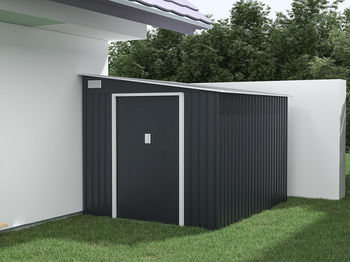 SCHREBERGARTENHAUS - 203 cm x 245 cm - metall - anthrazitgrau Daustin - Anthrazit, Metall (203/193/245cm) - Vente-Unique