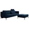 SCHLAFSOFA SALENTO Dunkelblau Velvet - Schwarz/Dunkelblau, Textil/Metall (221/82/193cm) - MKS