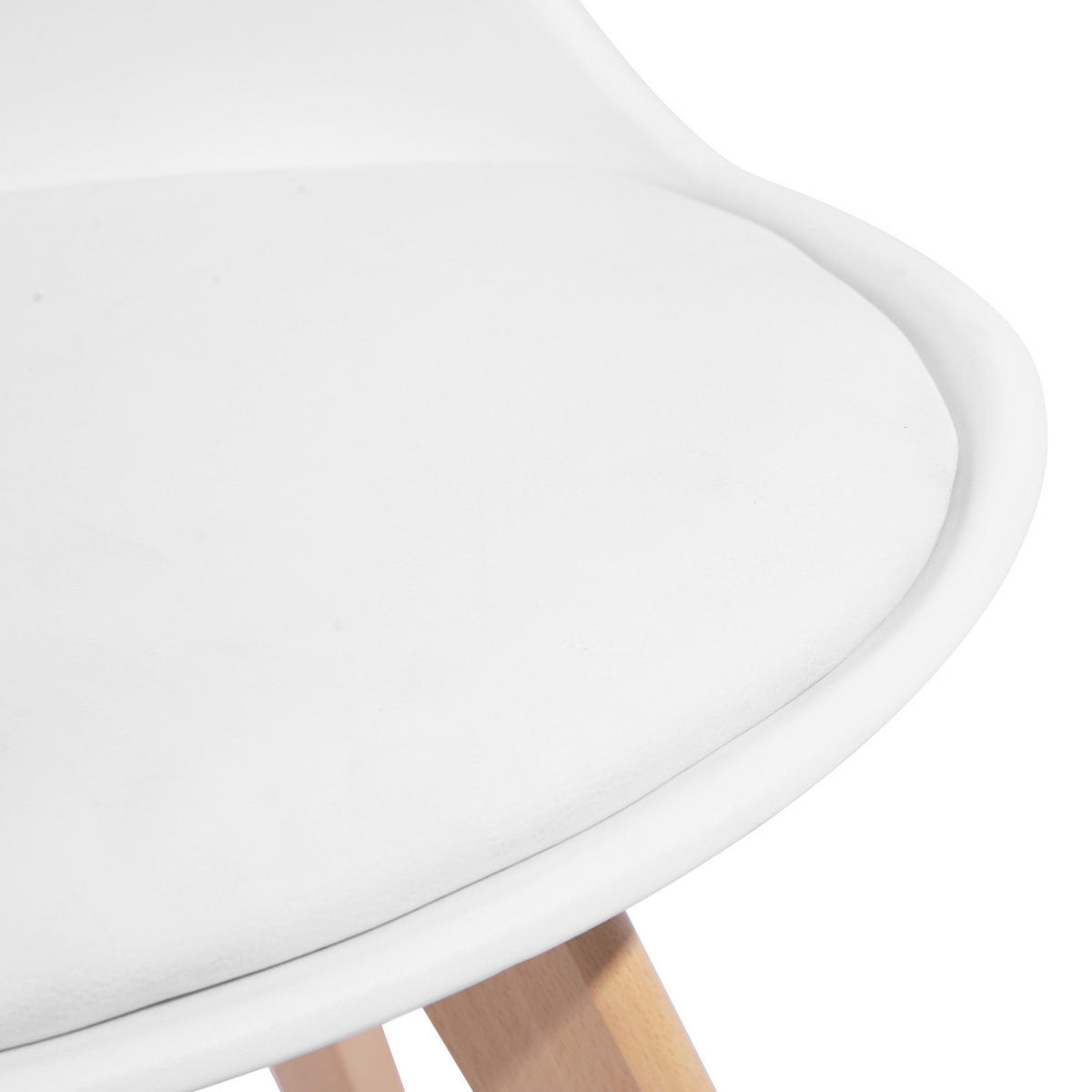 ESSZIMMERSTUHL 4er-Set Kunststoff, Holzbeine,Weiß - Eichefarben/Weiß, Holz/Kunststoff (42/82/47cm) - Urban Meuble