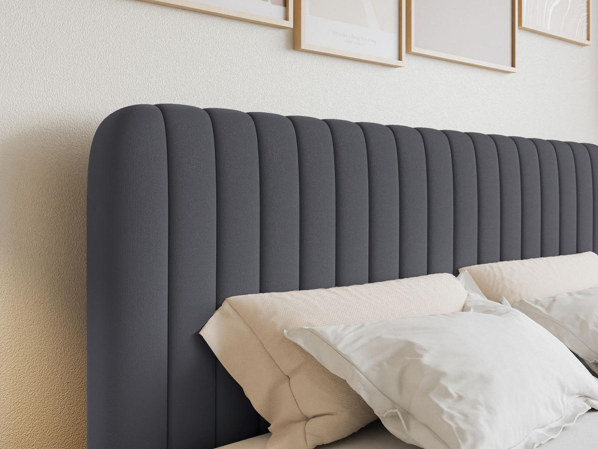 BOXBETT Saliano mit Topper und Chenille-Bezug Graphit, 140x200 cm - Graphitfarben, Kunststoff/Textil (140/200cm) - Selsey