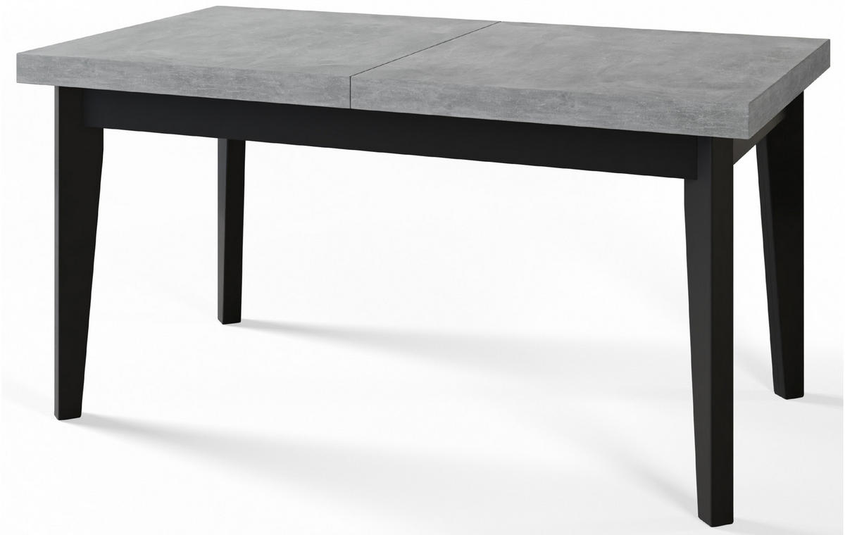 ESSZIMMERTISCH SKANDI, ausziehbarer Tisch: 200-300X100X78 cm, Farbe: ATELIER, mit Holzbeinen in Farbe Schwarz - Schwarz/Grau, Holzwerkstoff (200/100/78cm) - Alpi-Möbel