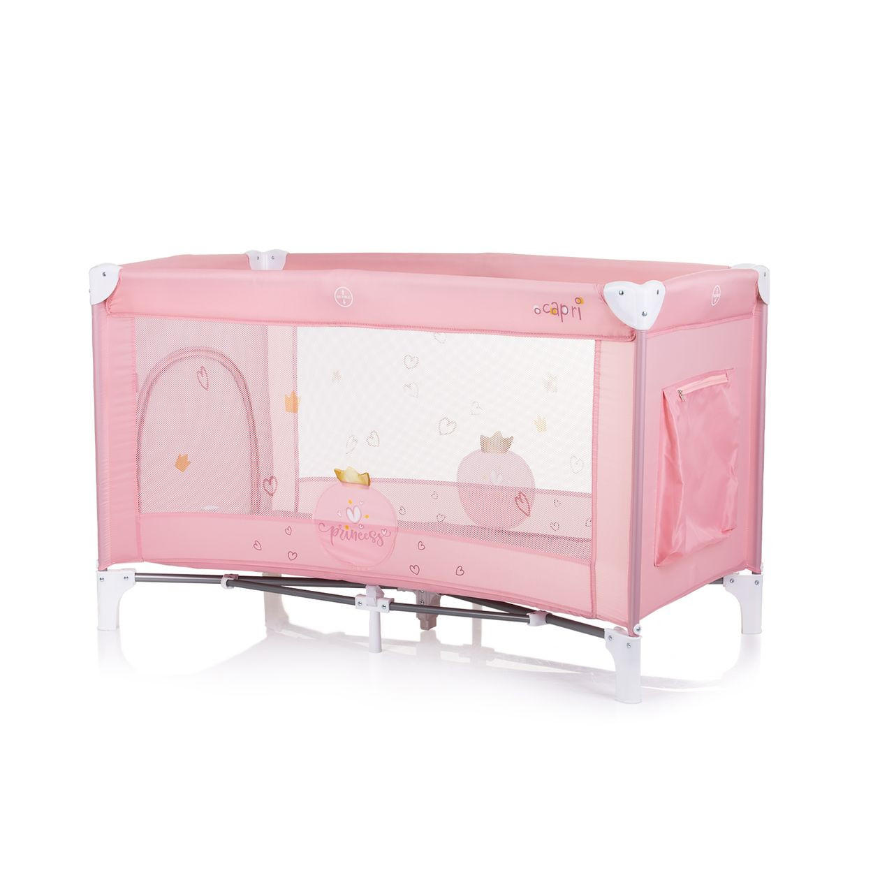 REISEBETT Capri pink Reisebett, Faltmatratze, Tragetasche, große Seitentasche - Pink, Kunststoff (60/120cm) - Chipolino