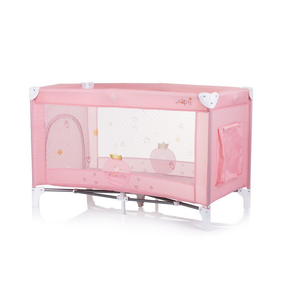 REISEBETT Capri pink Reisebett, Faltmatratze, Tragetasche, große Seitentasche - Pink, Kunststoff (60/120cm) - Chipolino