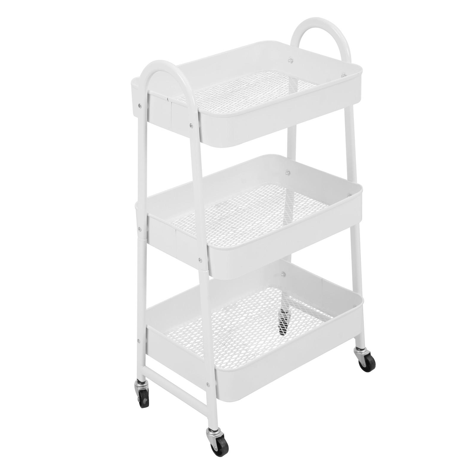 SERVIERWAGEN mit 3 Etagen Weiß - Weiß, Metall (42/80/31.5cm) - SVITA