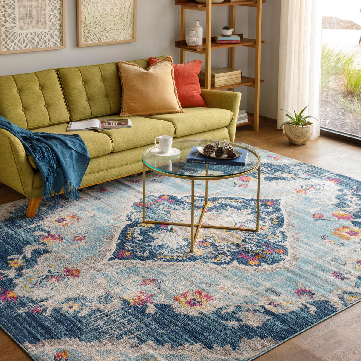 VINTAGE-TEPPICH 80/220 cm Blau - Blau, Naturmaterialien/Textil (80/220cm) - LIVABLISS