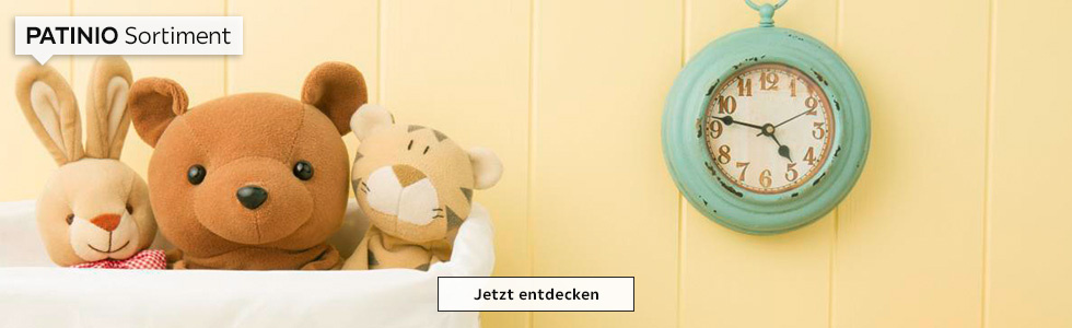 Plüschtiere und Uhr Patinio