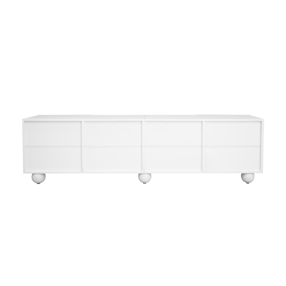 TV-ELEMENT 180.5/38/50 cm Weiß mit 4 Türen - Weiß, Holz (180.5/50/38cm) - Oxeza