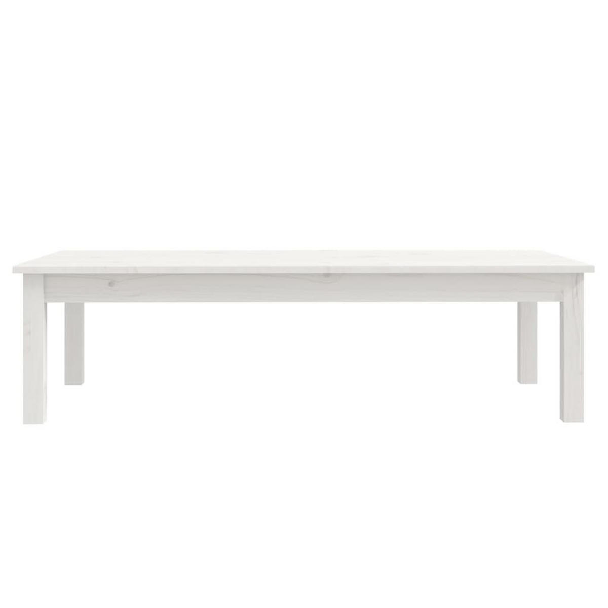 COUCHTISCH Weiß 110x50x30 cm Massivholz Kiefer - Weiß, Holz (110/50/30cm) - furnicato