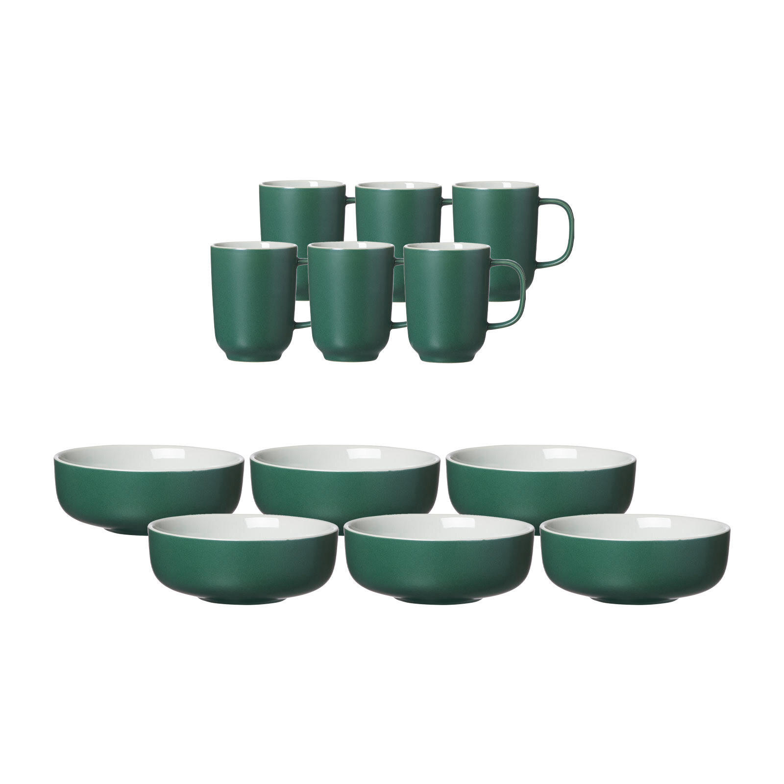 BRUNCHSET Jasper grün 12er Set - Grün, Keramik (1/1/1cm) - Ritzenhoff Breker