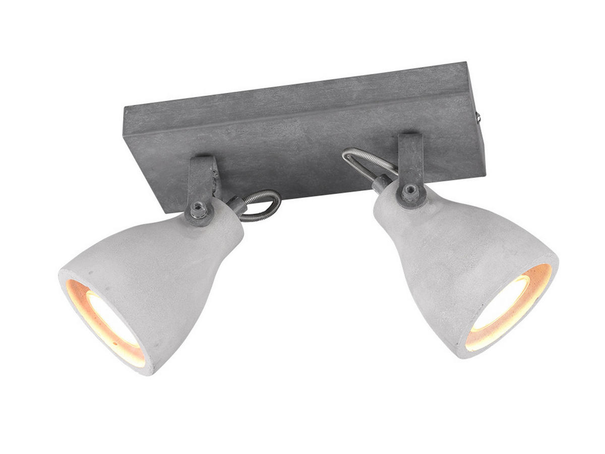 LED-DECKENSTRAHLER Breite 23cm, Beton - Grau, Naturmaterialien/Metall (10/23/18cm) - meineWunschleuchte