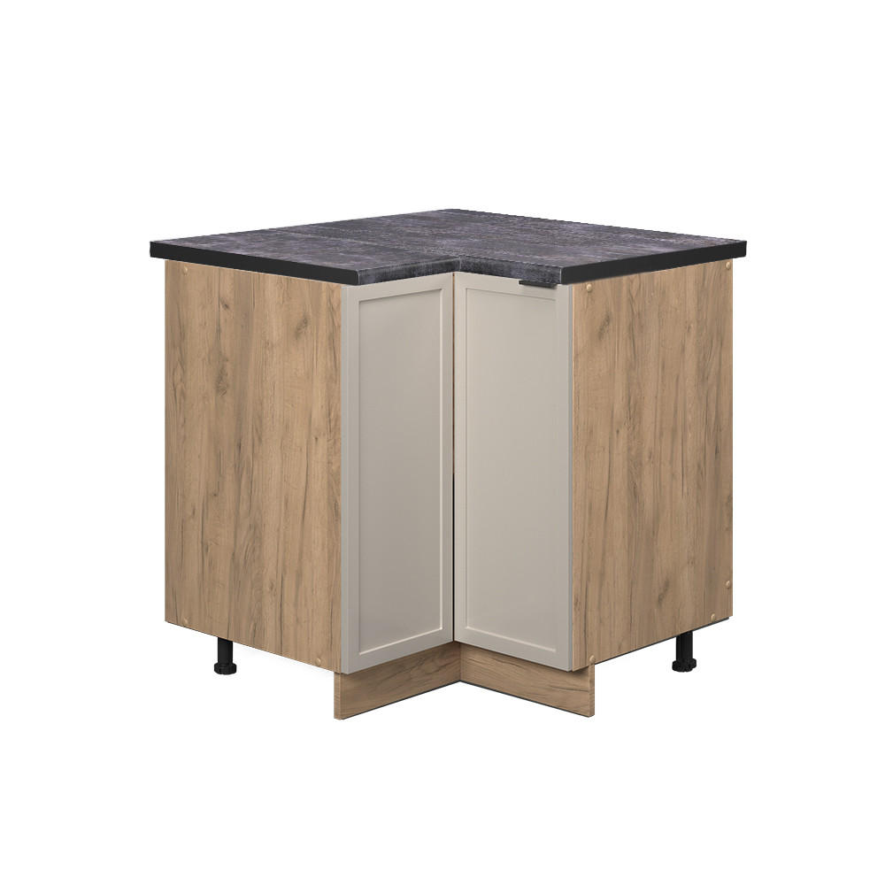 ECKUNTERSCHRANK Fame-Line GrauBeige 80.5 cm, AP Anthrazit - Honigeiche/Eiche Wotan, Holzwerkstoff (80.5/82/60cm) - Vicco