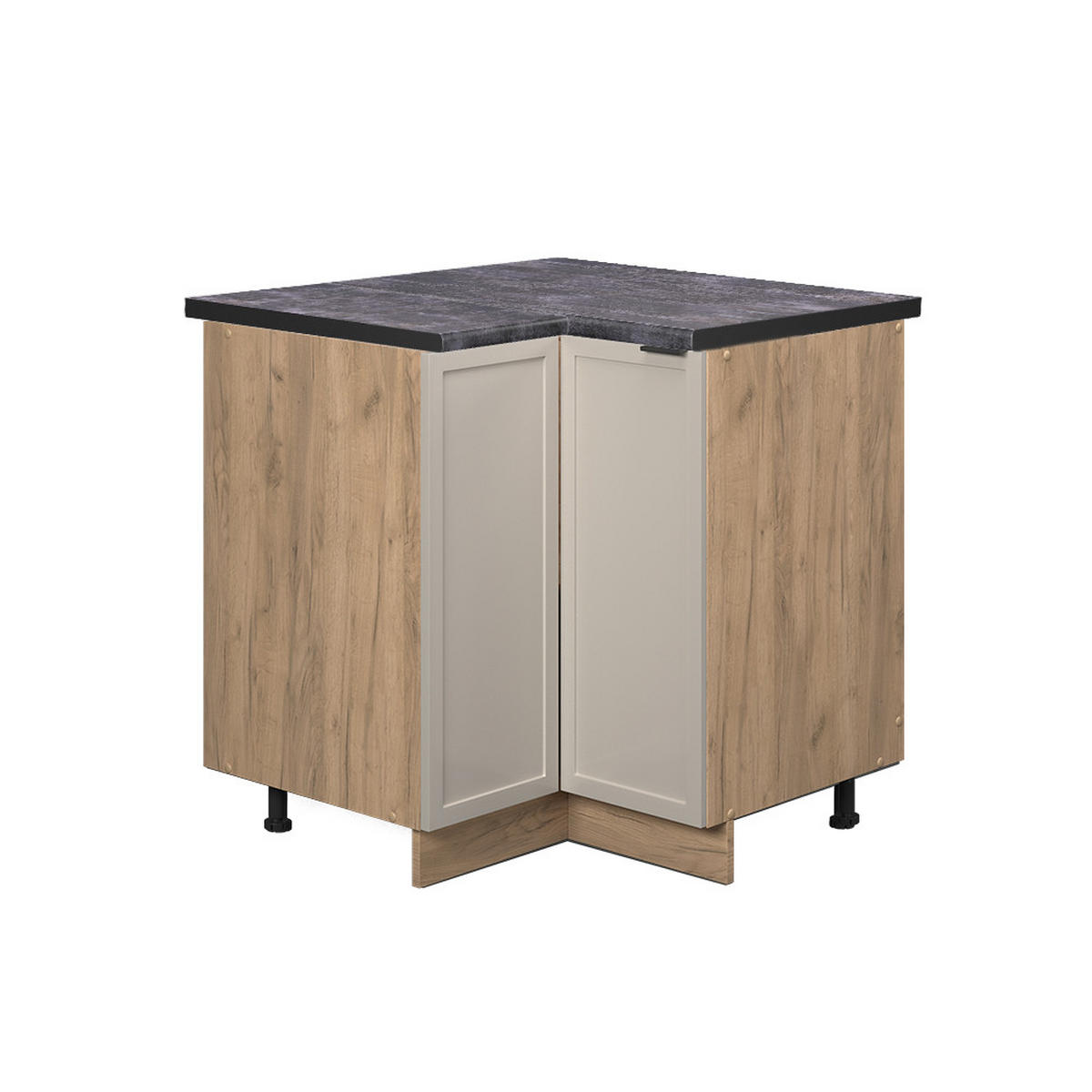 ECKUNTERSCHRANK Fame-Line GrauBeige 80.5 cm, AP Anthrazit - Honigeiche/Eiche Wotan, Holzwerkstoff (80.5/82/60cm) - Vicco