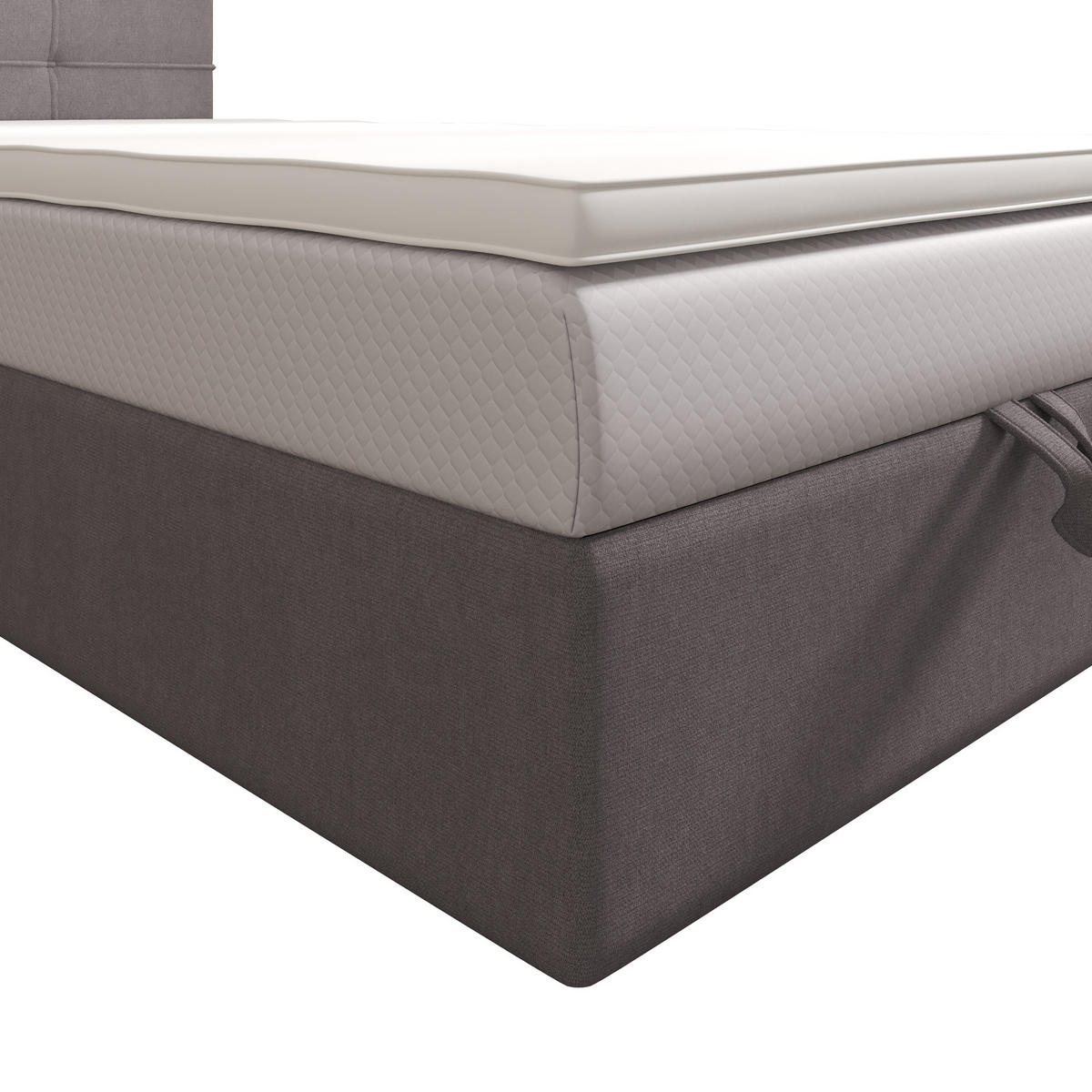 BOXBETT DUO 1 100x200 Cosmic 160, mit Matratze H3, Bonell und Topper, Hellgrau - Hellgrau, Holz/Kunststoff (100/200cm) - Bedante