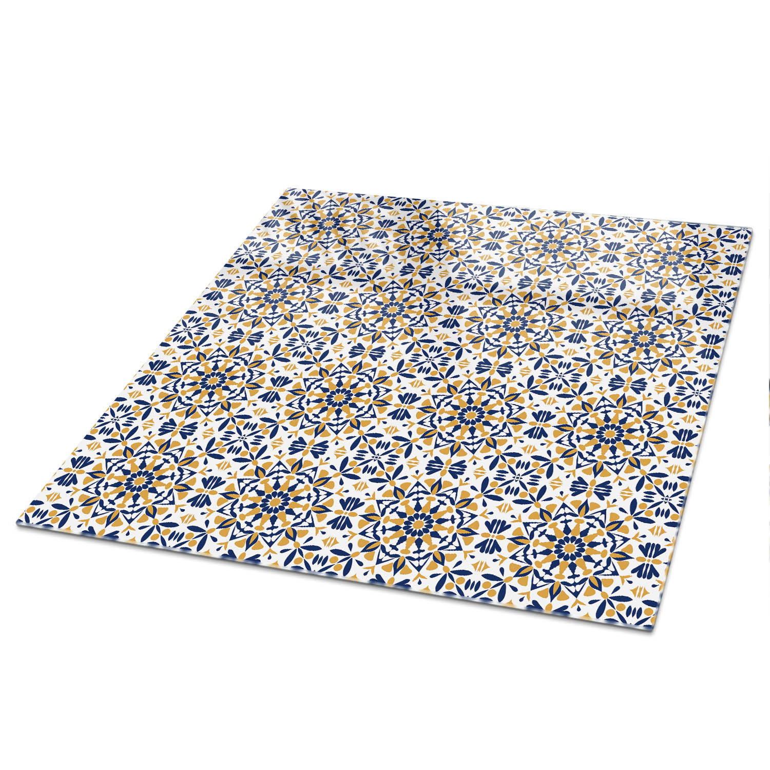 TISCHPLATTE 50x50 cm – Orientalischer Schmuck - Gelb, Glas (0.4/50/50cm) - Wallfluent