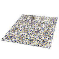 TISCHPLATTE 50x50 cm – Orientalischer Schmuck - Gelb, Glas (0.4/50/50cm) - Wallfluent