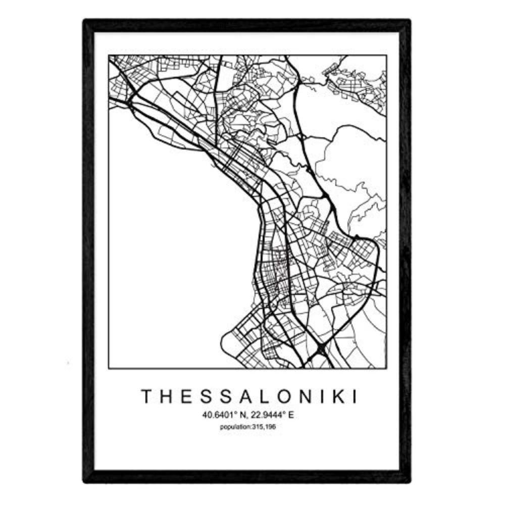 POSTER Thessaloniki Nordischen Stil A4 Rahmenlos - Klar, Papier (29.7/5/21cm) - Nacnic