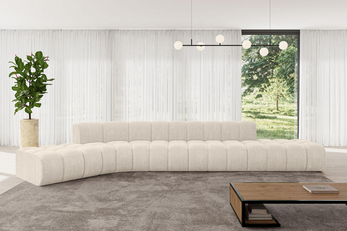 ECKSOFA modulares Sofa Solven-L2 - 471x174x70 cm Beige - Beige, Holzwerkstoff/Textil (471/174cm) - ALTDECOR