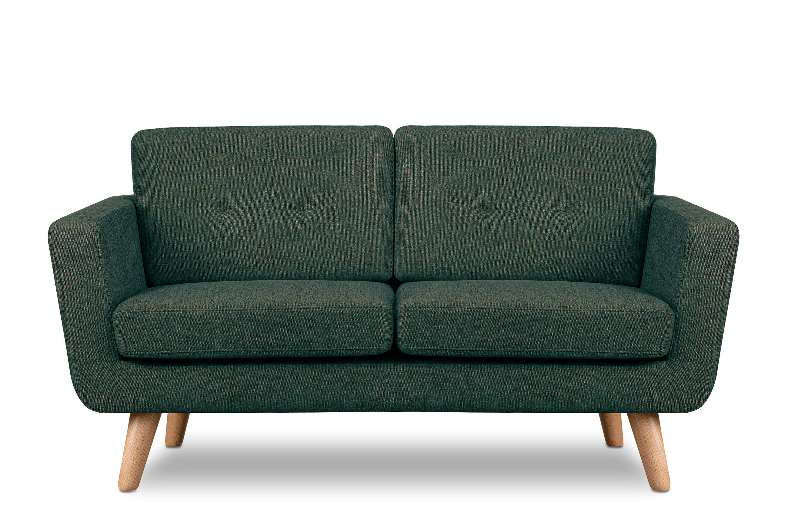 2-SITZER-SOFA TAGIO II mit Armlehnen, Marineblau/Braun - Blau/Braun, Textil (88/80/153cm) - KONSIMO®