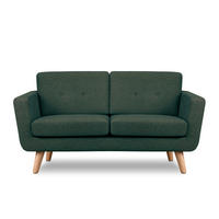 2-SITZER-SOFA TAGIO II mit Armlehnen, Marineblau/Braun - Blau/Braun, Textil (88/80/153cm) - KONSIMO®