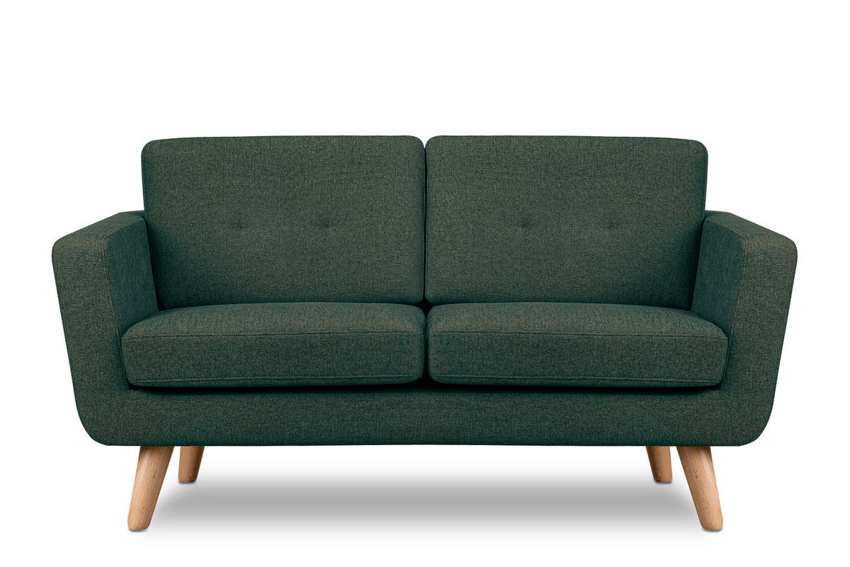 2-SITZER-SOFA TAGIO II mit Armlehnen, Marineblau/Braun - Blau/Braun, Textil (88/80/153cm) - KONSIMO®
