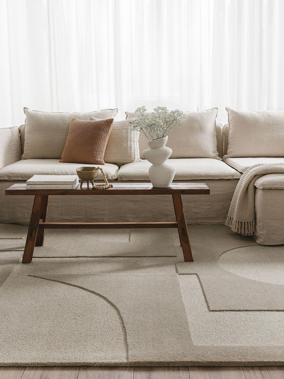 WOLLTEPPICH Logan Hellgrau 120x170 cm - Hellgrau, Textil (120/170cm) - benuta Pure