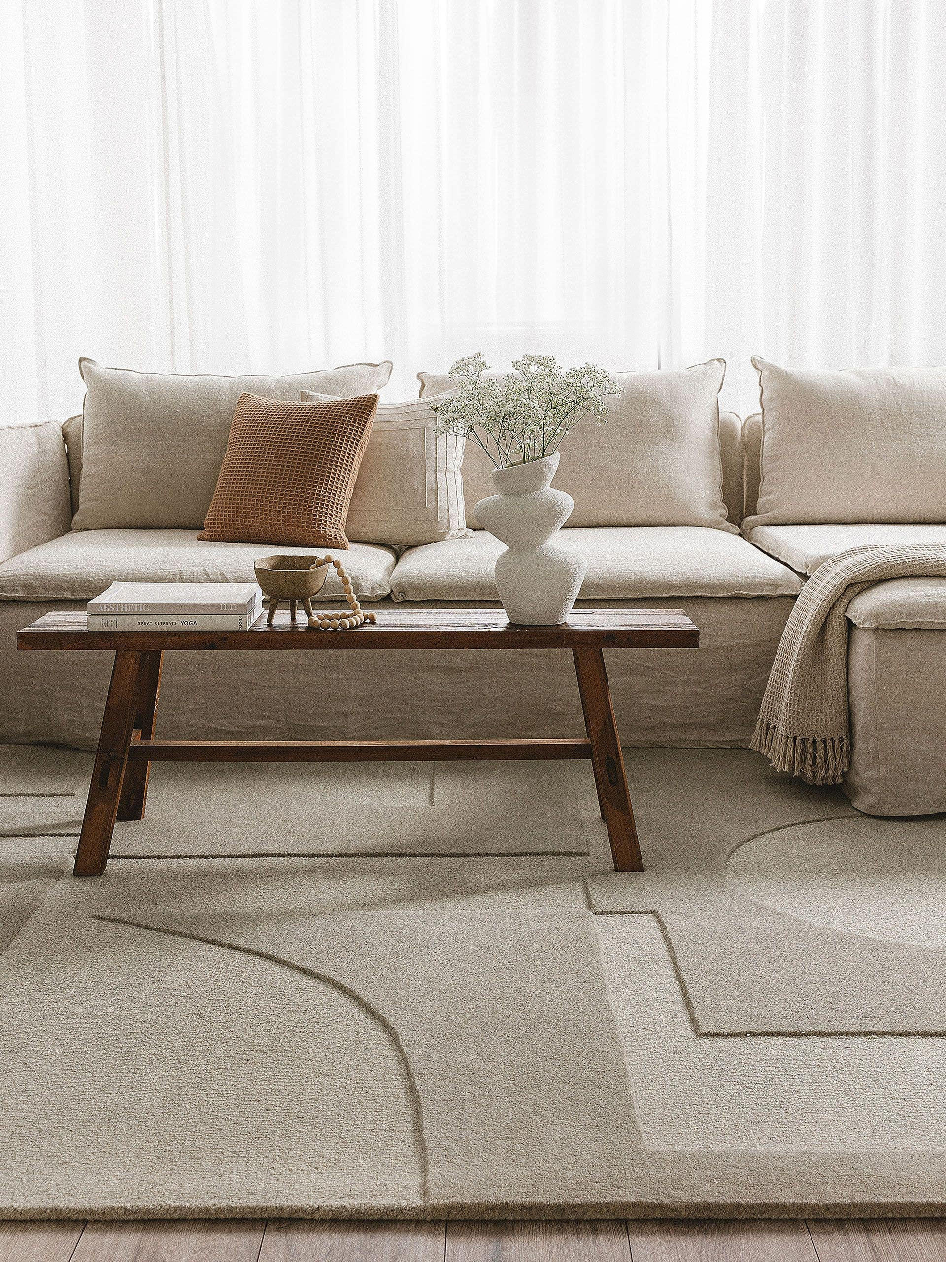 Thumbnail - benuta Pure Wollteppich, Hellgrau, Textil, Abstrakt, Rechteckig, 120x170 cm, pflegeleicht, Teppiche & Böden, Teppiche, N...