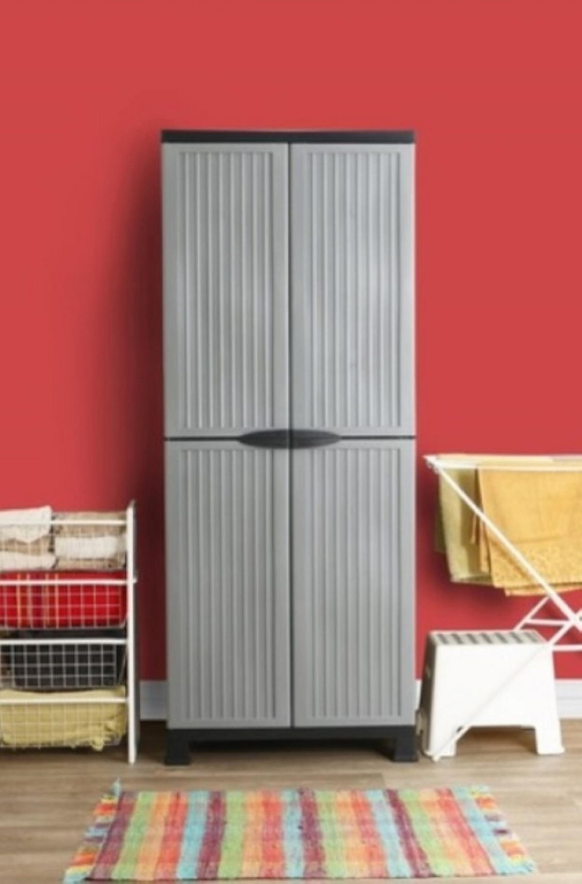 MEHRZWECKSCHRANK , S-free, 3 Einlegeböden, 68x39x171 cm - Schwarz, Kunststoff (68/171/39cm)