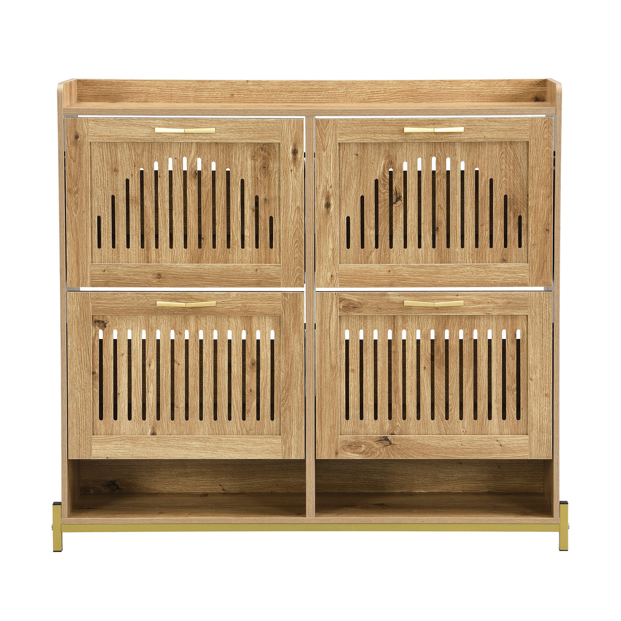 SCHUHSCHRANK Holzfarbe 108,5/24/100 cm - Naturfarben, Holzwerkstoff (108.5/100/24cm) - PANGIVO