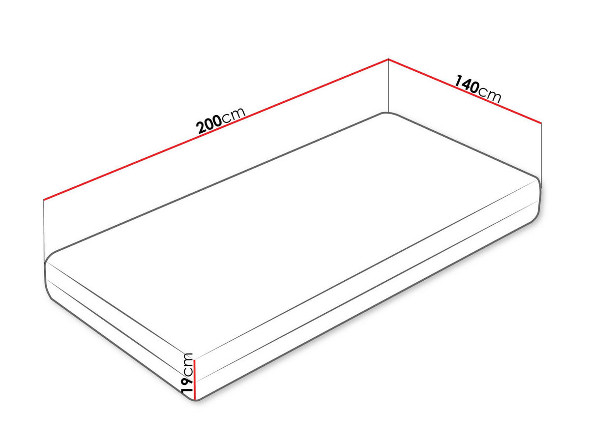 SCHAUMSTOFFMATRATZE Artemida 19 cm - Weiß, Textil (140/200cm) - MIRJAN24