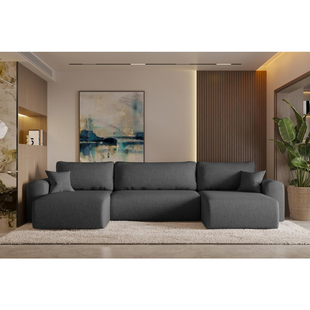 Thumbnail - Kaiser Möbel Ecksofa, Dunkelgrau, Textil, 362x145 cm, Wohnzimmer, Sofas & Couches, Wohnlandschaften, Ecksofas