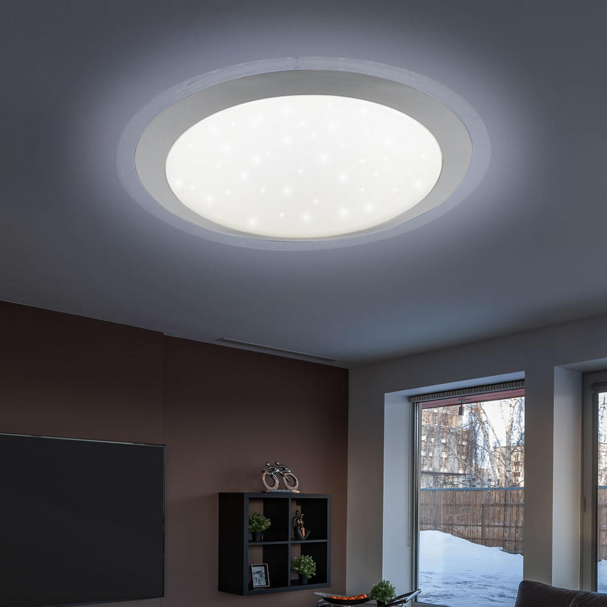 LED DECKENLEUCHTE Metall Weiß - Silberfarben, Metall (34/34/8.5cm) - Wofi
