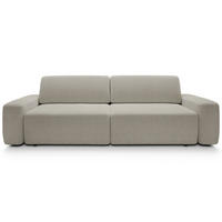 3-SITZER SOFA Baleo Greige Chenille-Bezug - Taupe/Schwarz, Kunststoff/Textil (257/82/105cm) - Selsey
