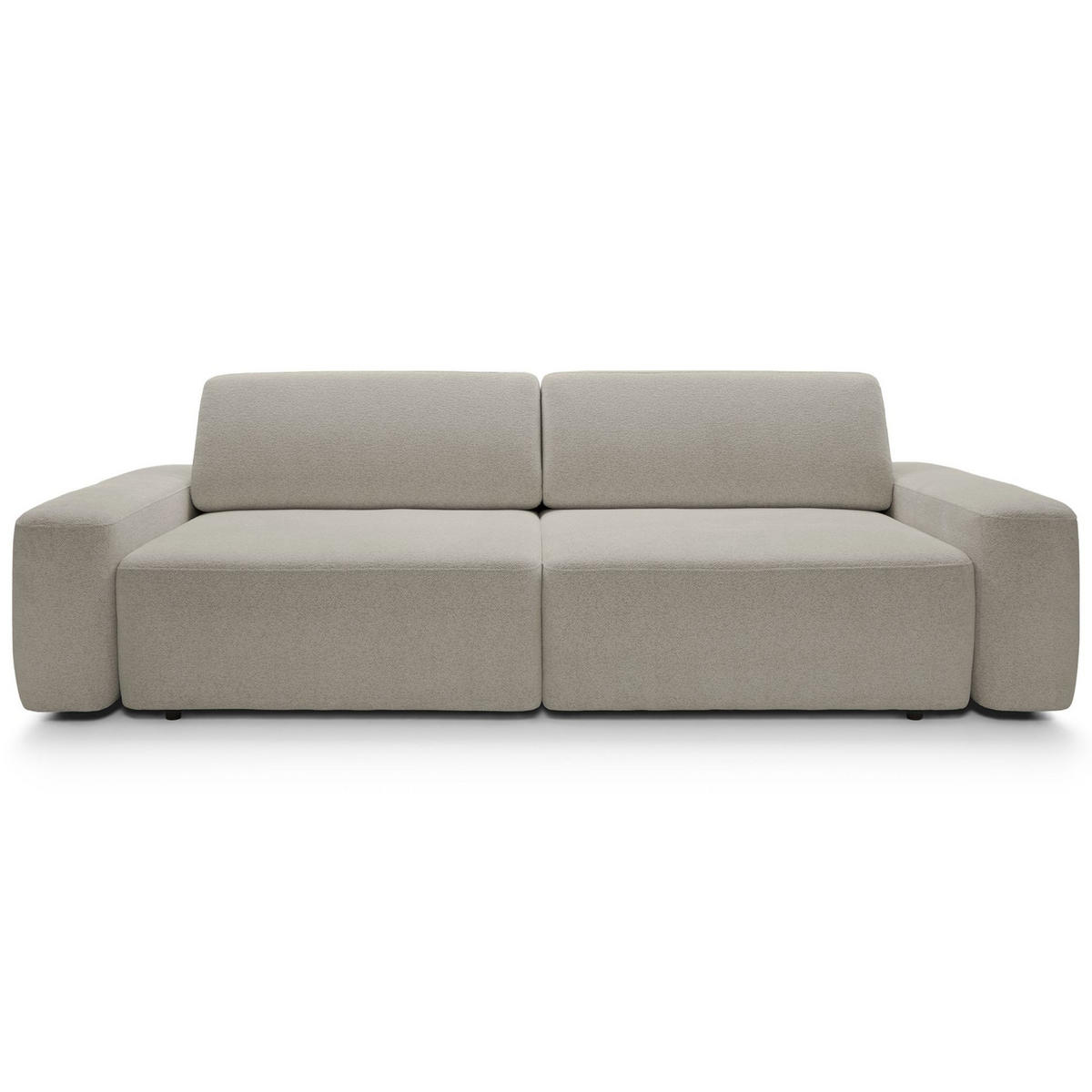 3-SITZER SOFA Baleo Greige Chenille-Bezug - Taupe/Schwarz, Kunststoff/Textil (257/82/105cm) - Selsey