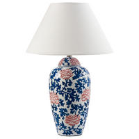 TISCHLAMPE Weiß Verusa - Blau/Rot, Keramik (41/41/65cm) - Beliani