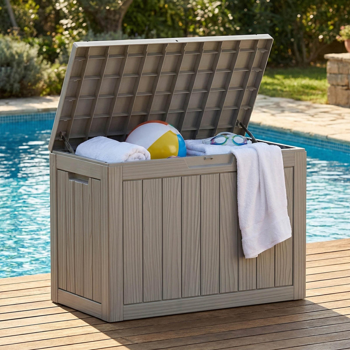 GARTENBOX 170L Grau - Grau, Kunststoff (77.5/55.5/43cm) - Akord