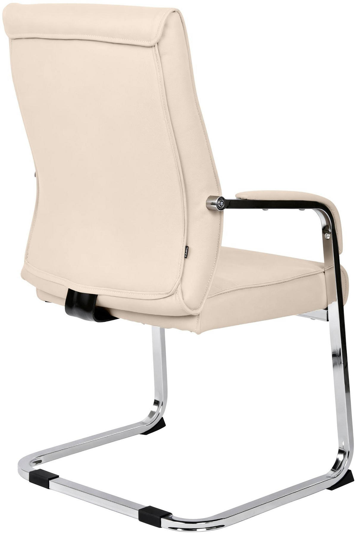 BESUCHERSTUHL 2er Set Skopje Kunstleder Creme Konferenzstuhl Bürostuhl - Creme, Leder (55/88/60cm) - DELUKE