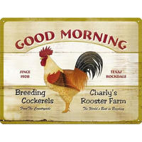 BLECHSCHILD 30/40 cm Good Morning - Multicolor, Metall (40/30/0.2cm) - Nostalgic-Art