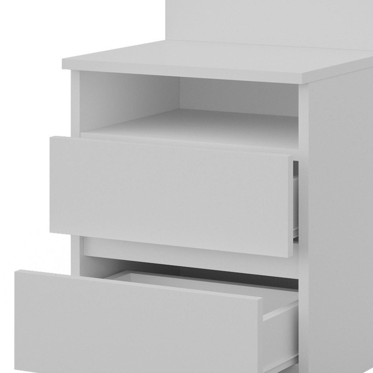 NACHTTISCH Monty Weiß 39.6 x 59.1 cm - Weiß, Holzwerkstoff (32.3/59.1/39.6cm) - Vicco