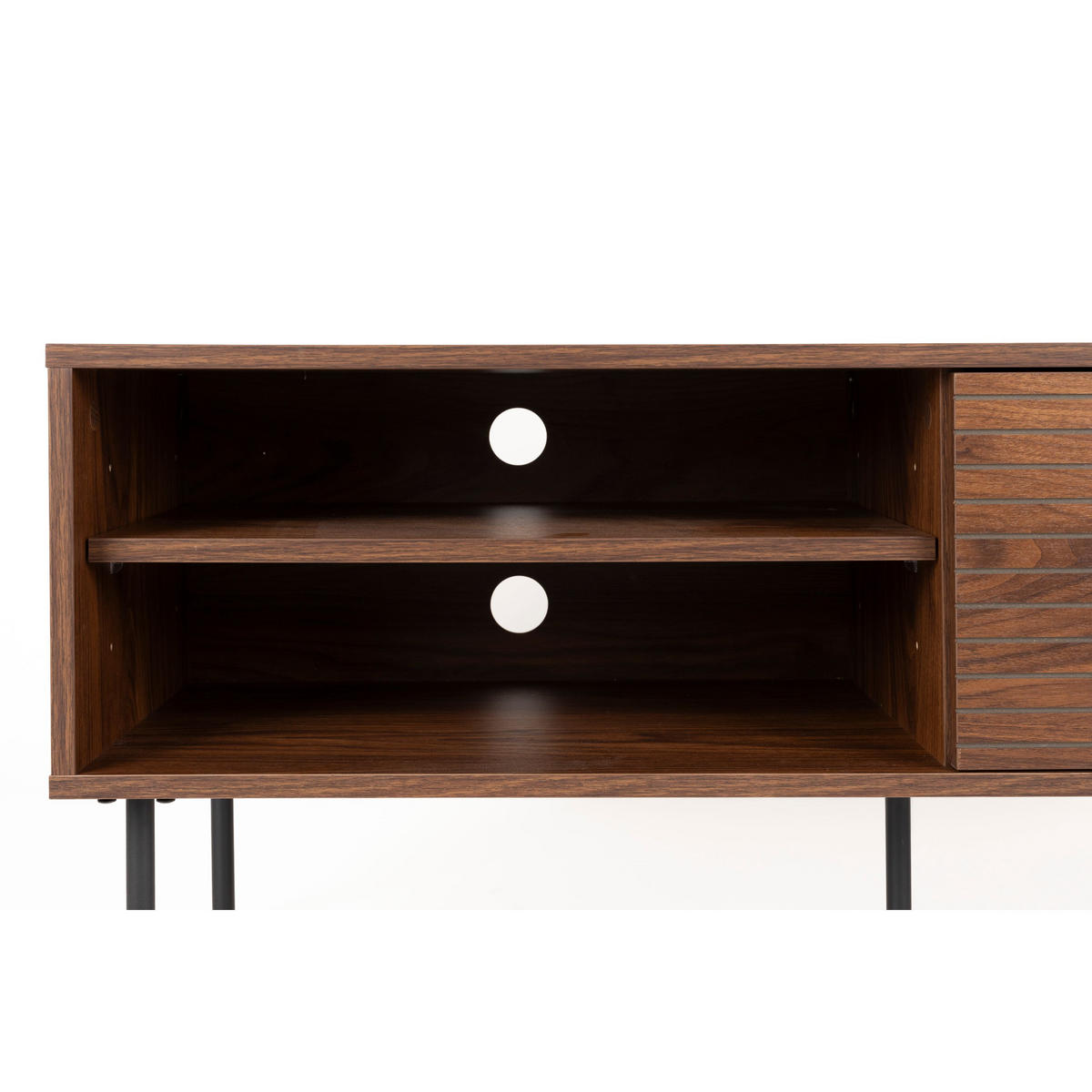 SIDEBOARD Streifen Niedrig - Braun, Holzwerkstoff (120/50/40cm) - Housecraft Living
