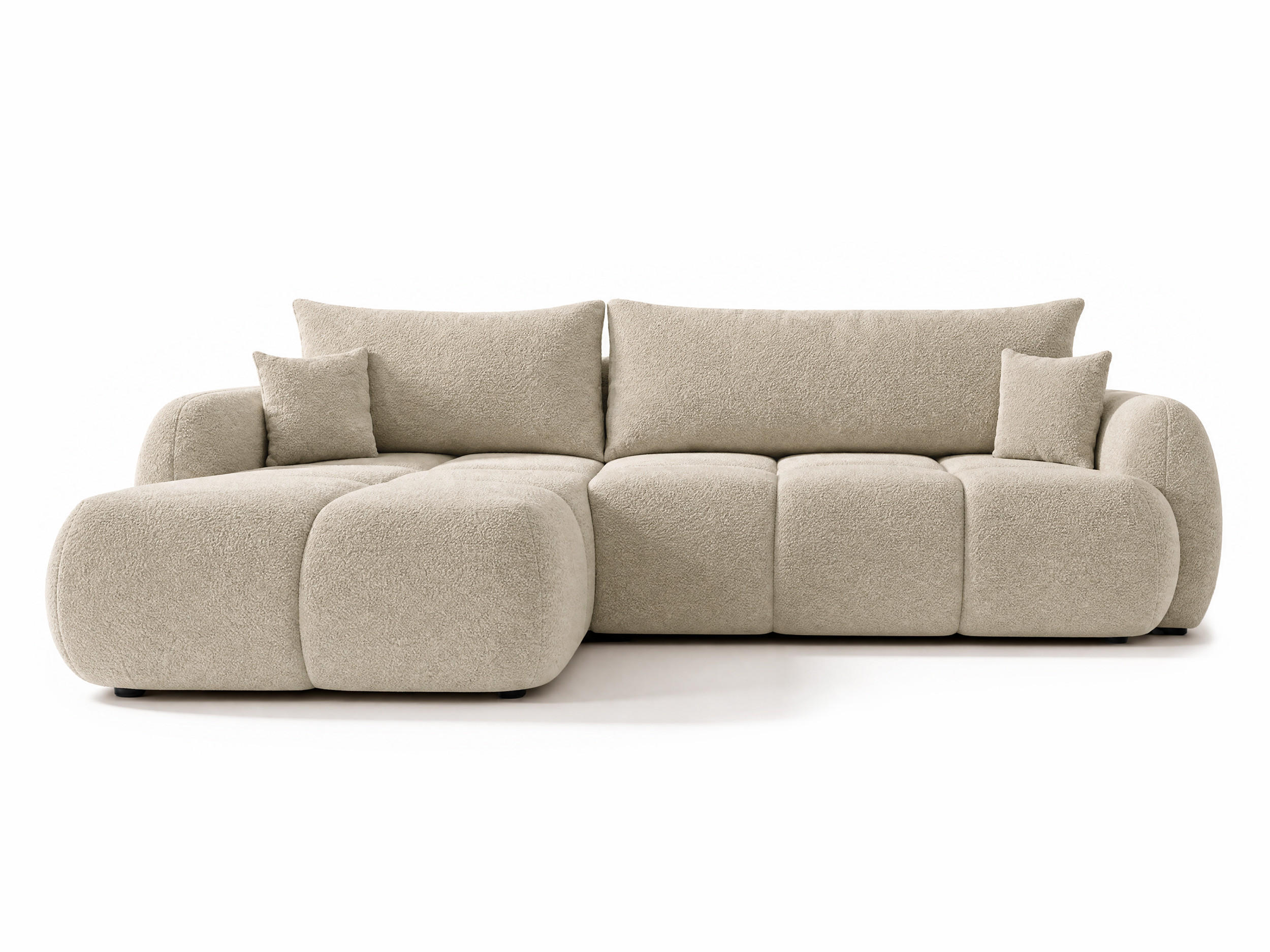 ECKSOFA Loria, Seite: Links - Beige/Schwarz, Holz/Kunststoff (273/183cm) - Sofnet