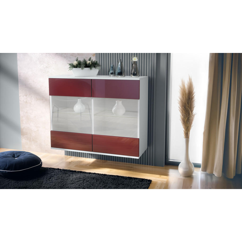 Thumbnail - Vladon Kommode, Bordeaux, Holzwerkstoff, 92.5x73.5x35 cm, Wohnzimmer, Kommoden & Sideboards, Kommoden