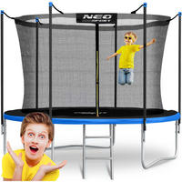 GARTENTRAMPOLIN 10 ft/312 cm mit Innengitter und Leiter - Blau, Metall (312/312cm)